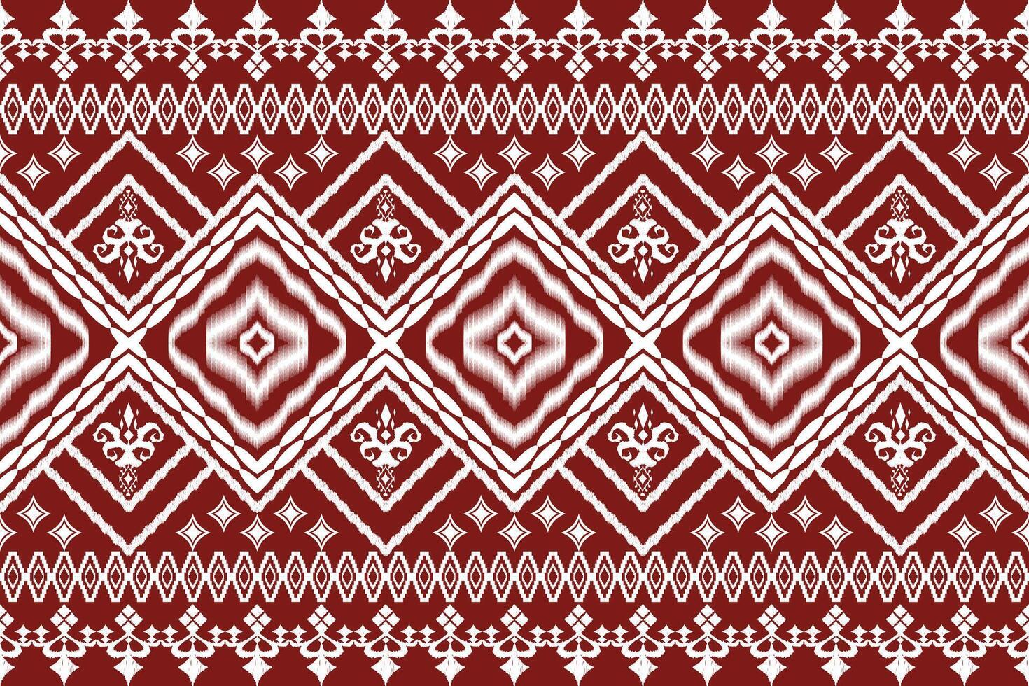 Geometric ethnic design on red background vector
