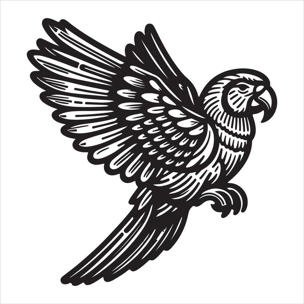 A stylish parrot silhouette vector