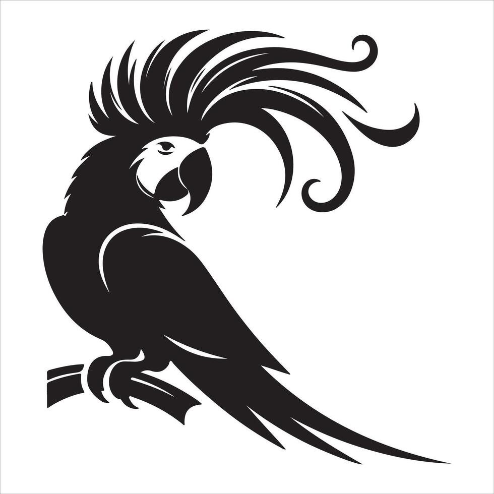 An Illustration of a Parrot Bird in Graphic Art vector