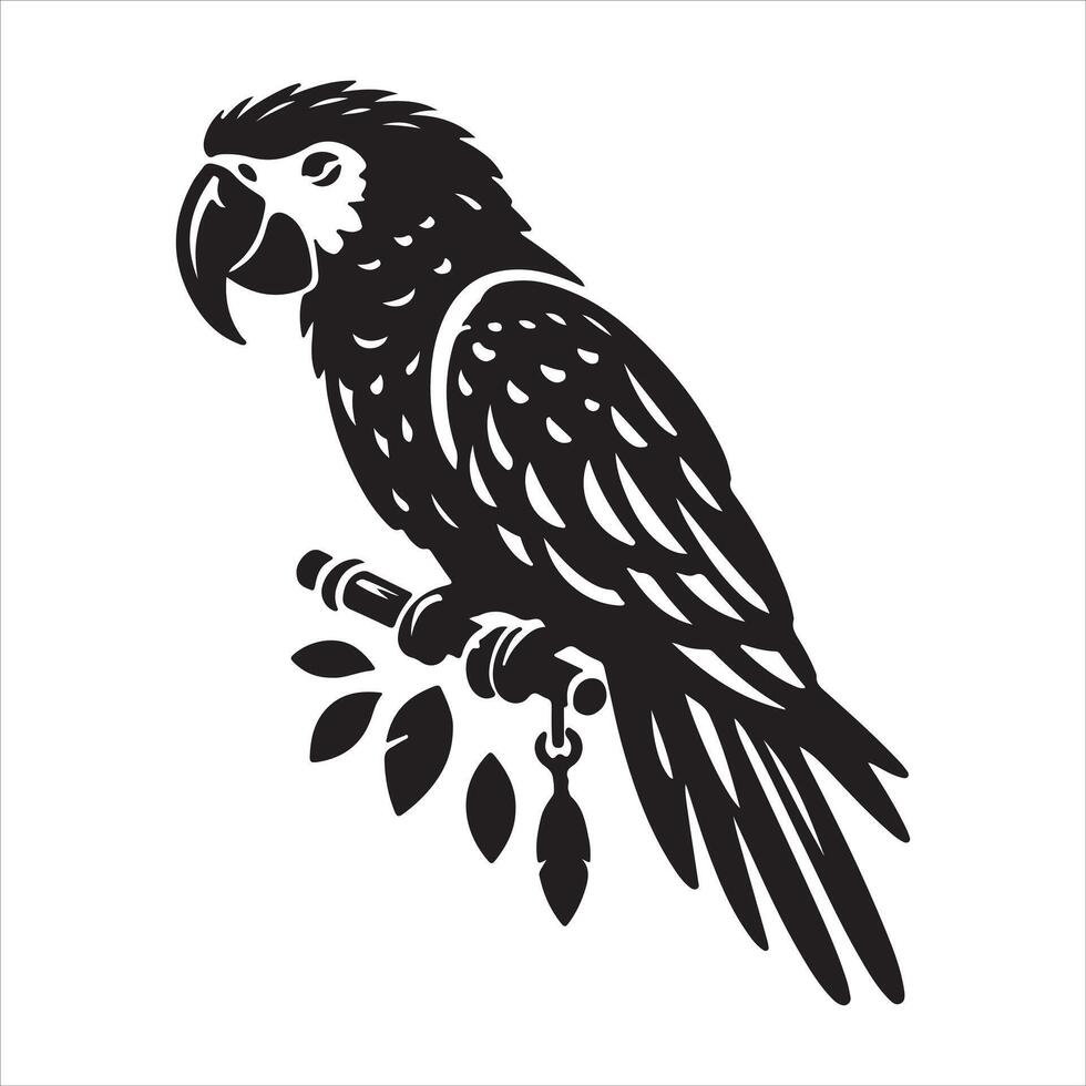An illustration of a flying logo icon of a bird parrot vector