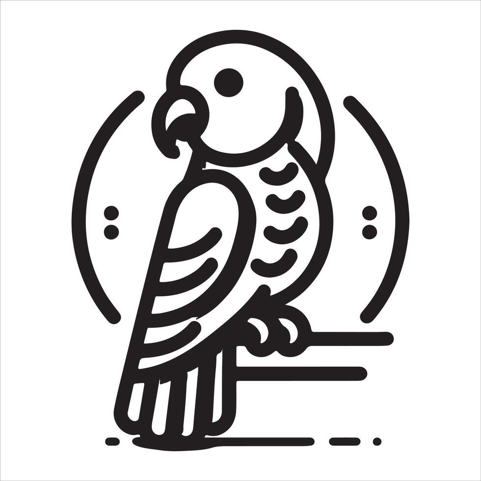 An illustration of a bird in black and white against a white backdrop vector