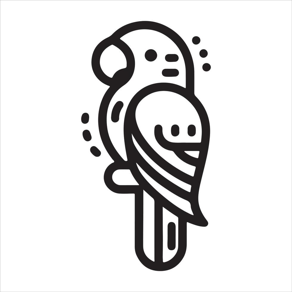 An illustration of a bird in black and white with a black and white backdrop vector