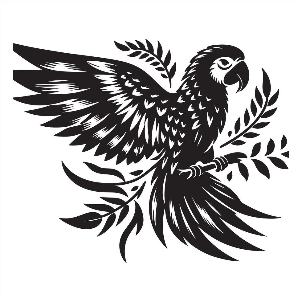 Parrots with wavy wings vector