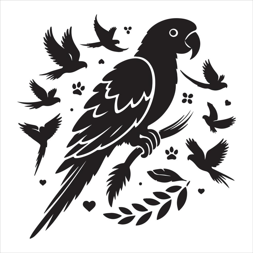 silhouette of a parrot vector