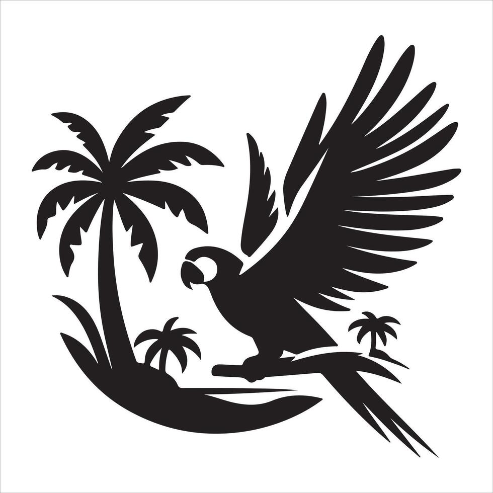 Graphic image of a parrot silhouette vector