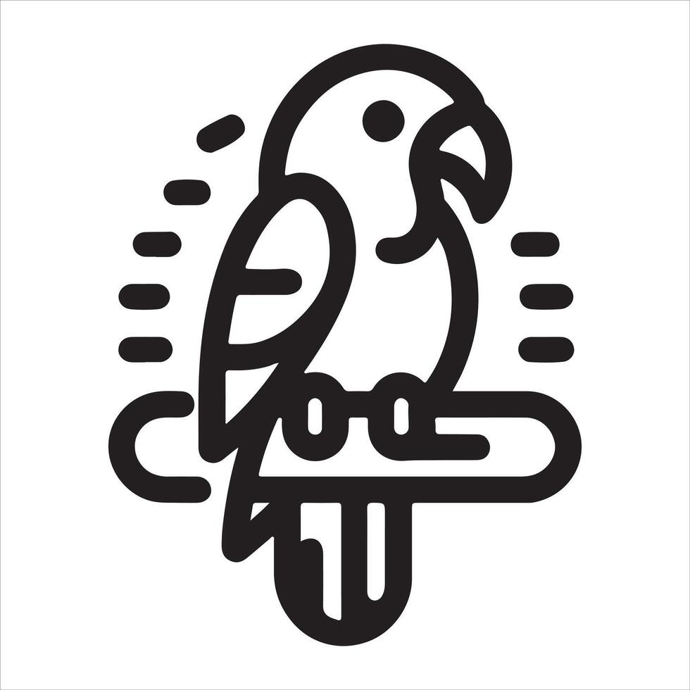 Parrot Sitting Silhouette Graphics and illustration with a black silhouette and white background vector