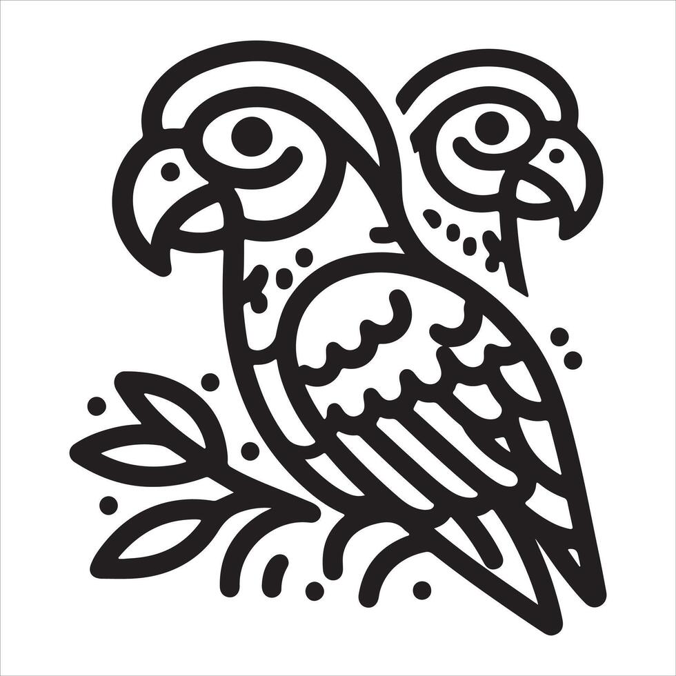 An intricate depiction of a parrot extending its wings while in flight vector