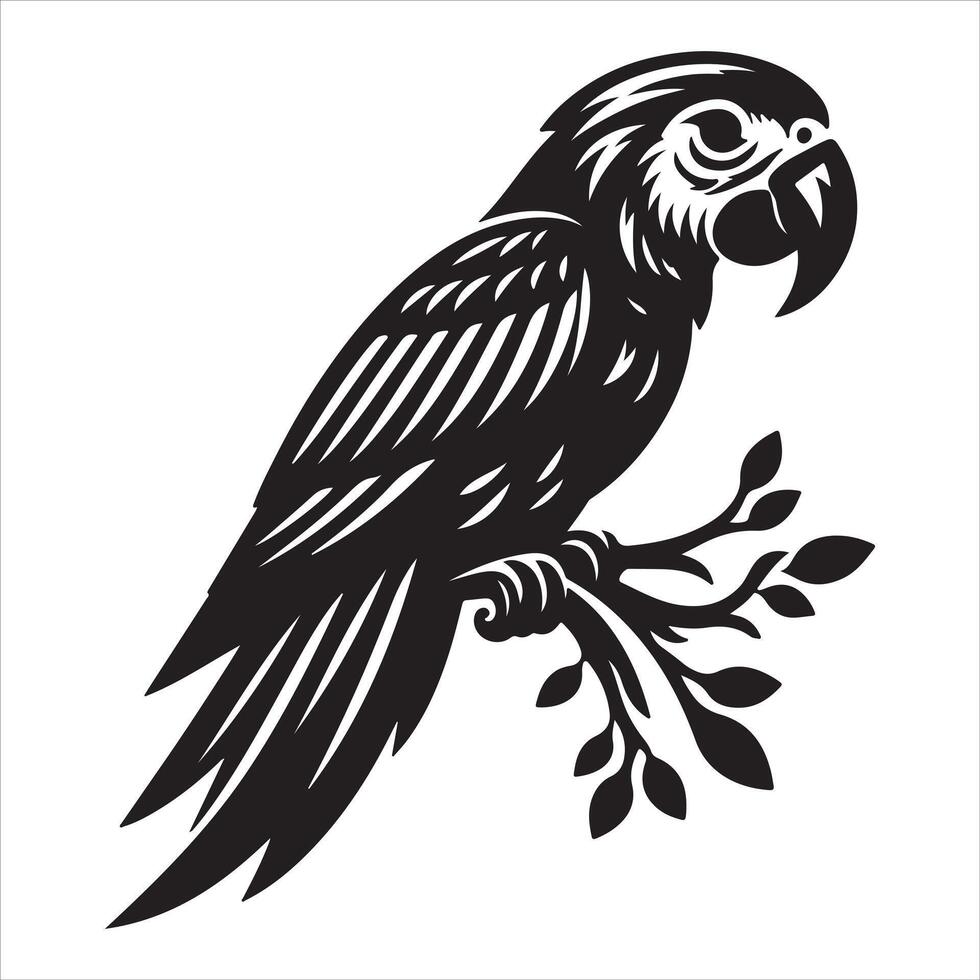Graphic image of a parrot silhouette vector