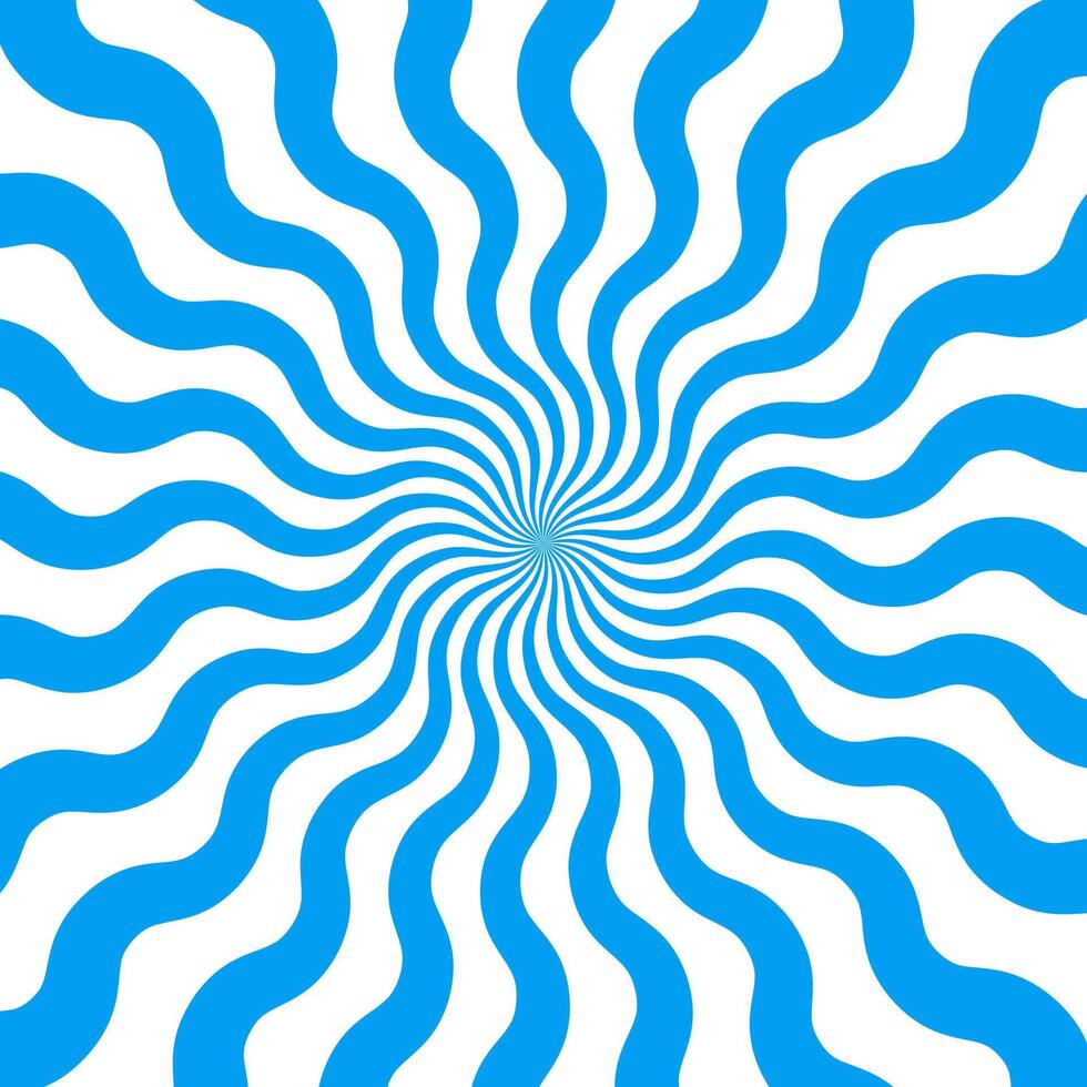 Abstract Blue Wavy Rays on White Background vector