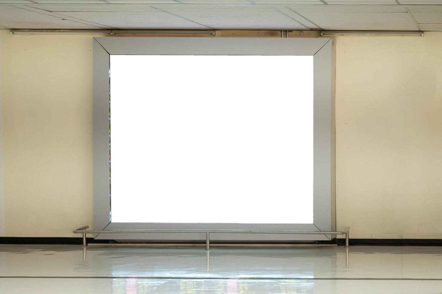 Blank advertising billboard at airport,mockup poster media template ads display photo