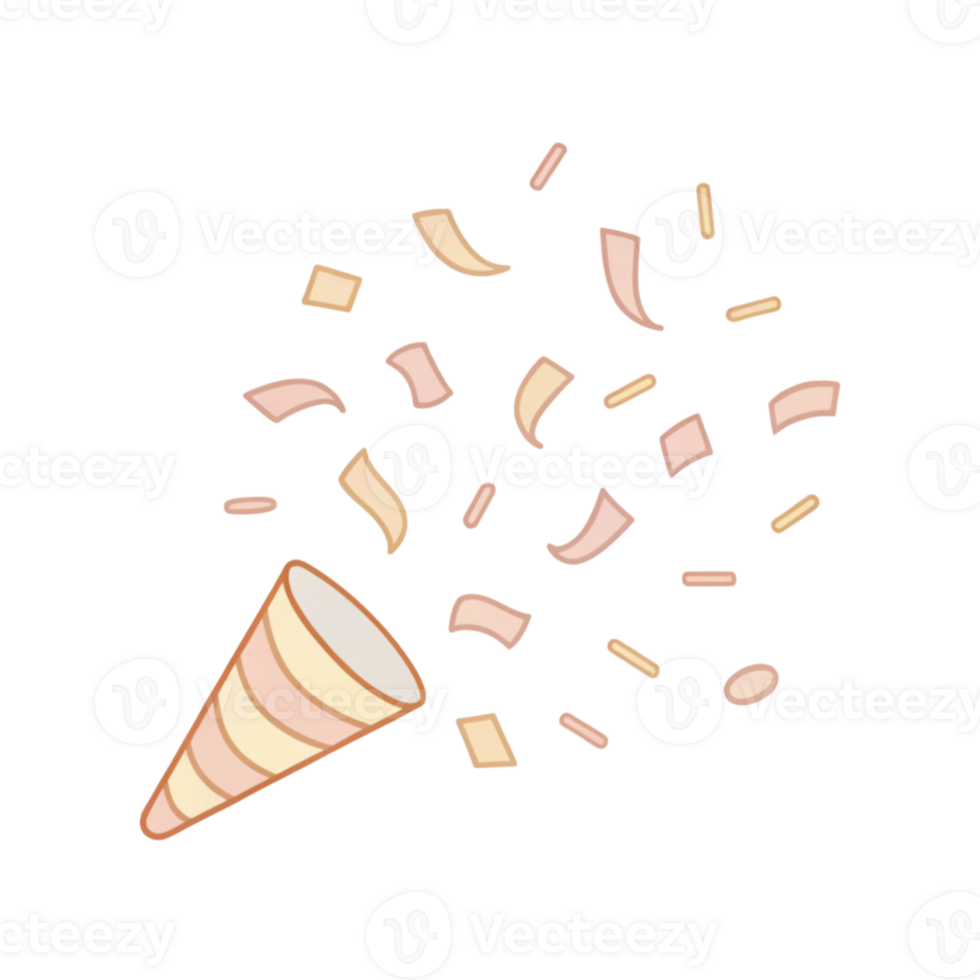 Festive Party Horn with Confetti Explosion png