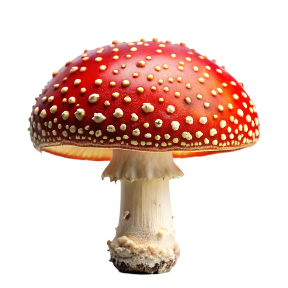 Cute Red Mushroom with White Spots on Transparent Background png