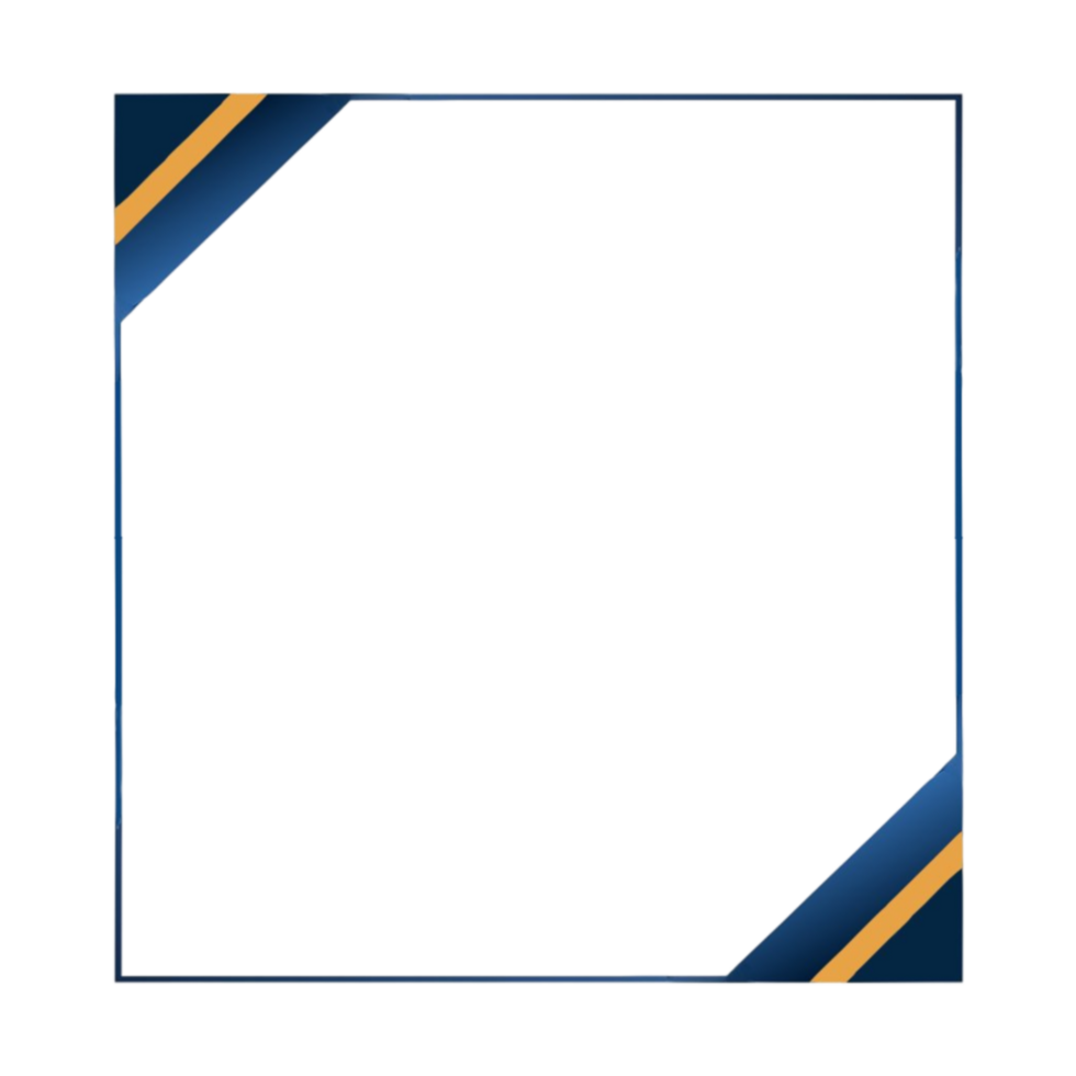 Classic Gold and Blue Frame Design for Projects png