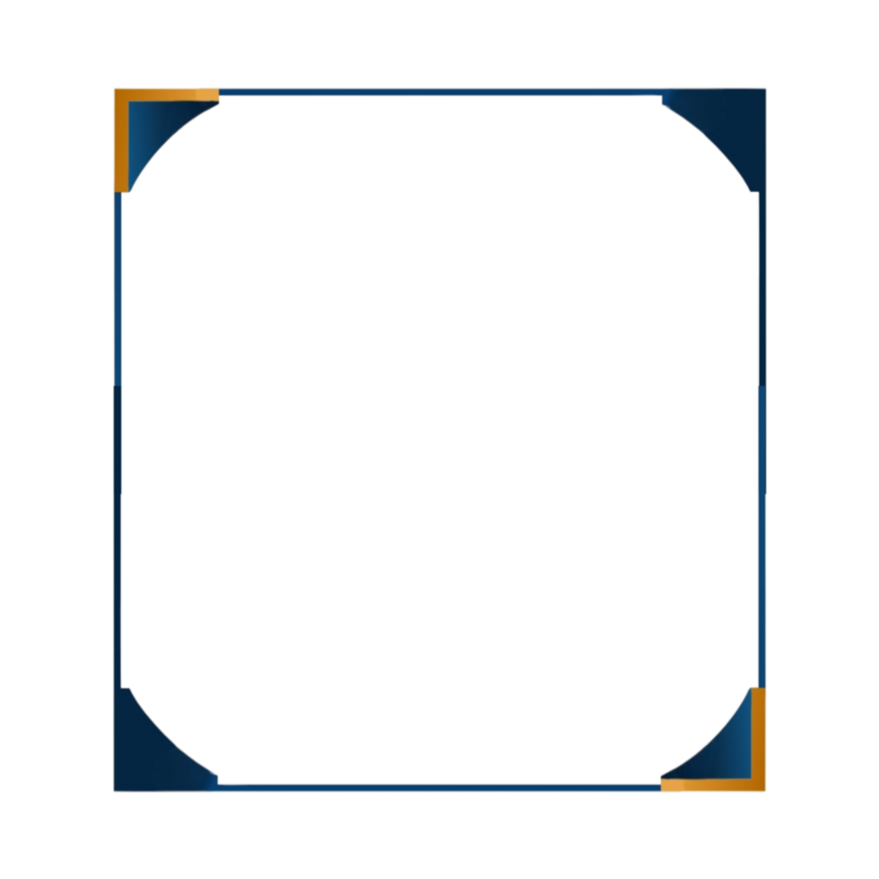 Simple Gold and Blue Border Isolated on Transparent Background png