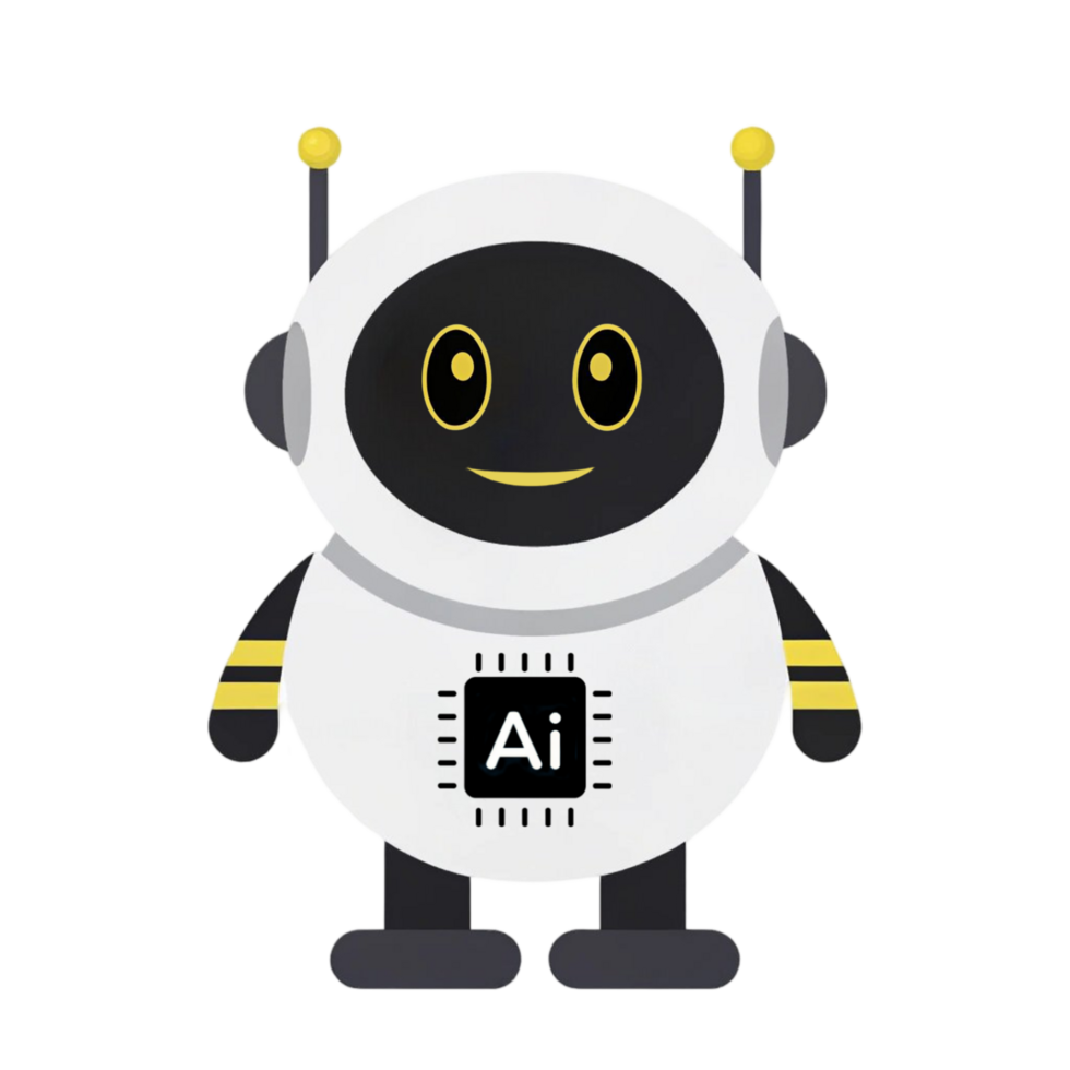 Robotic AI Assistant in Modern Design png