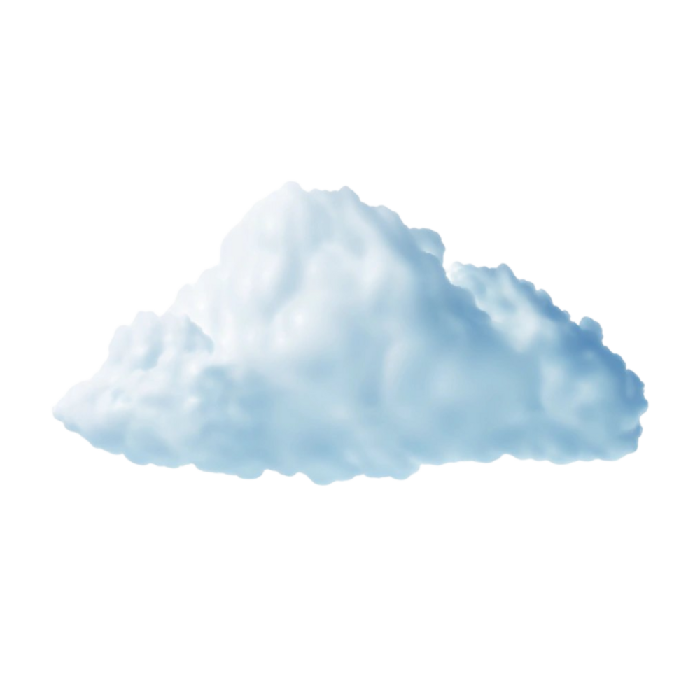Simple Cloud Illustration on Transparent Background png