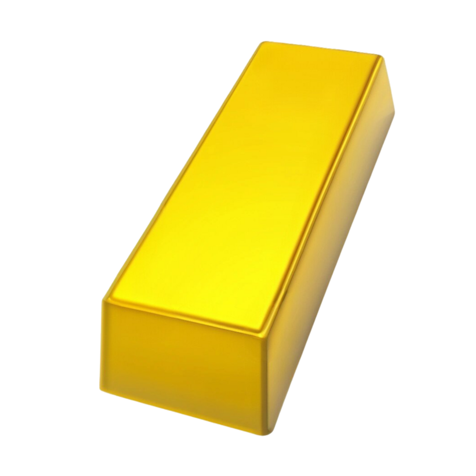 Shiny Gold Bar Isolated on Transparent Background png