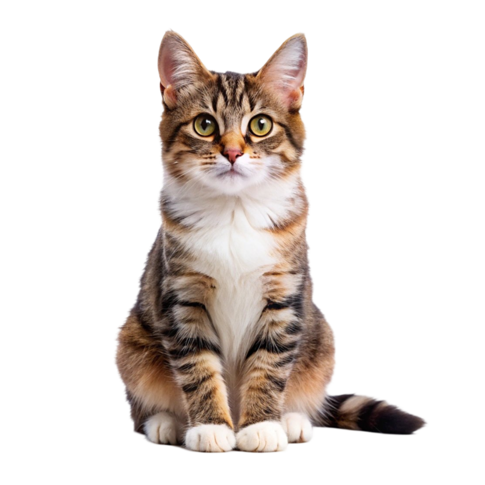 Sweet Little Cat Sitting on Transparent Background png
