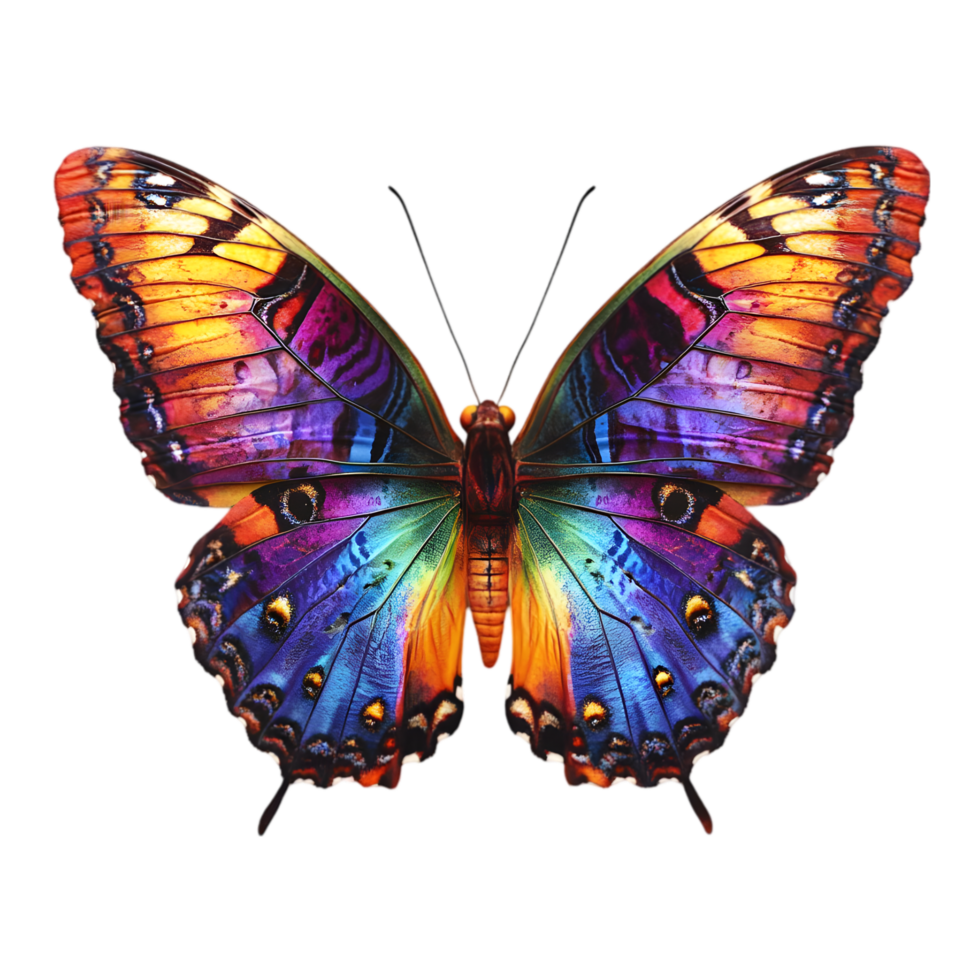 A Vibrant Butterfly with Intricate Wing Patterns, Isolated on Transparent Background, High Resolution Stock Image png