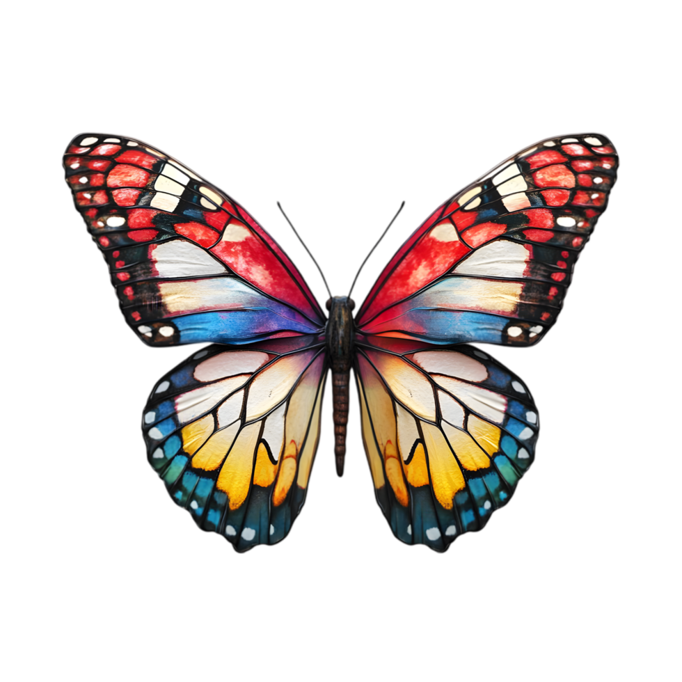 A Vibrant Butterfly with Intricate Wing Patterns, Isolated on Transparent Background, png