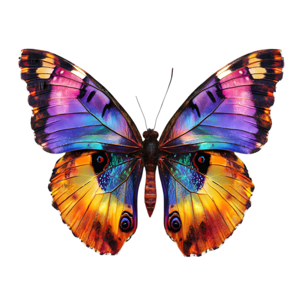 A Vibrant Butterfly with Intricate Wing Patterns, Isolated on Transparent Background, High-Resolution Stock Image png