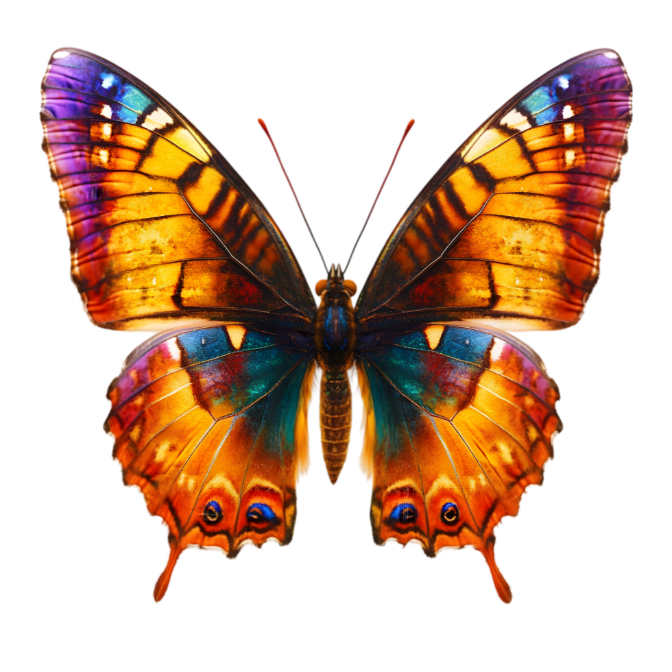 A Vibrant Butterfly with Intricate Wing Patterns, Isolated on Transparent Background, High-Resolution Stock Image png