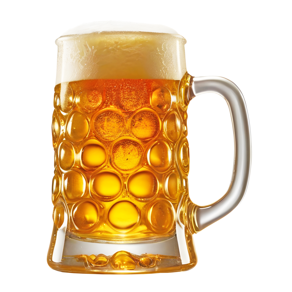 Golden Beer Mug with Frothy Head png