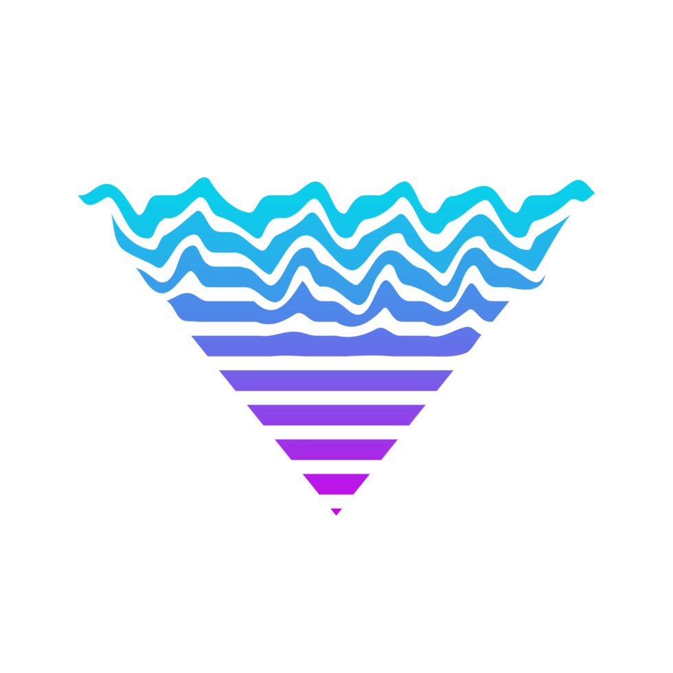 Glitch Triangle Shape liquid, free abstract graphic element, Futuristic melted drips png