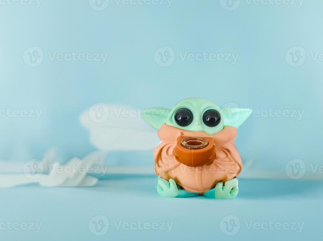 Prague- Czech- 25 November 2024. Showing Master Yoda, figurines sitting photo