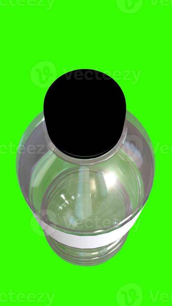 plastic bottles with green background photo