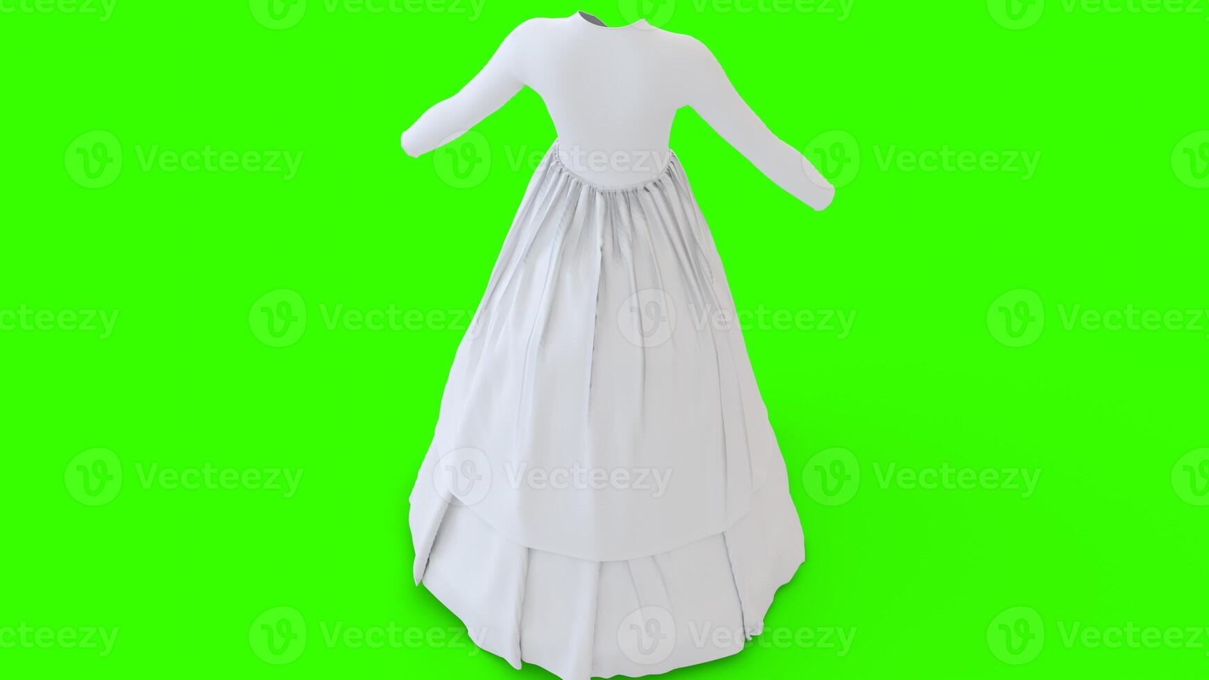 open button double layer dress with green background photo
