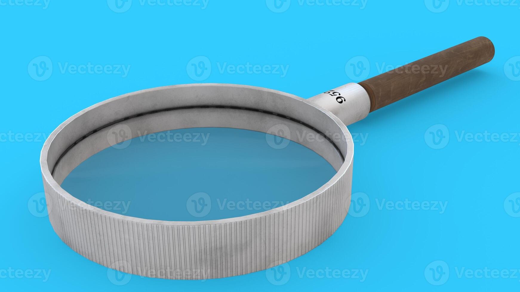magnifying glass with blue background photo