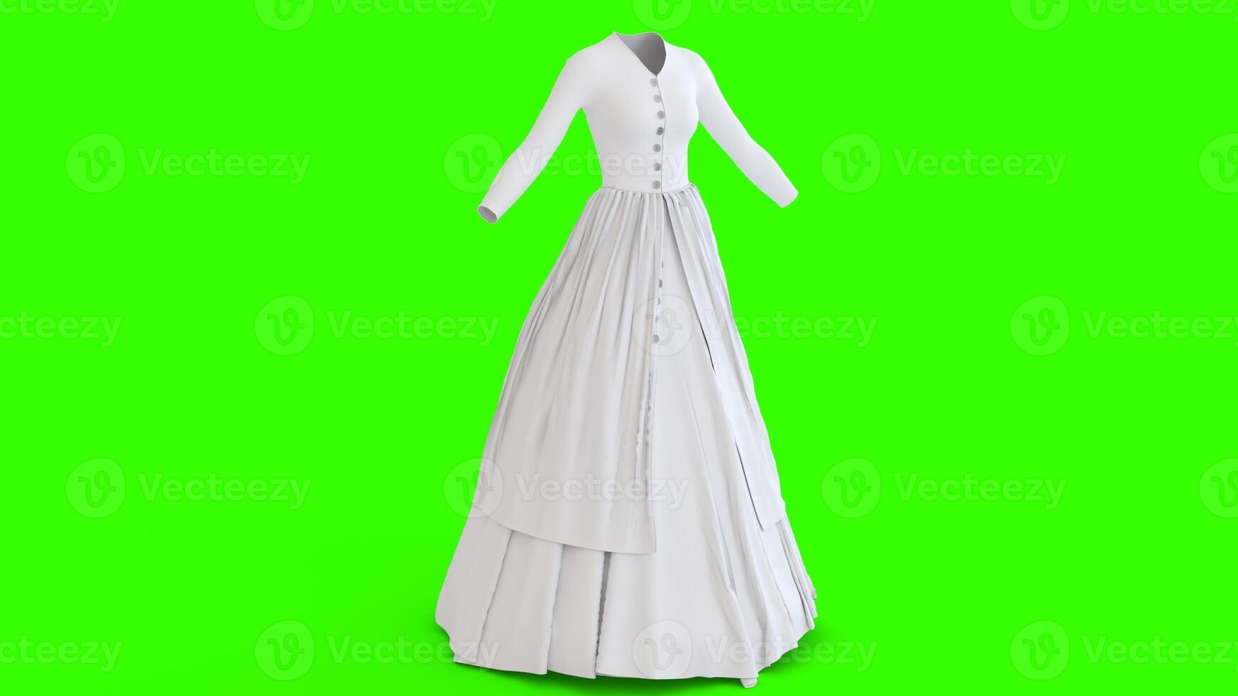 open button double layer dress with green background photo