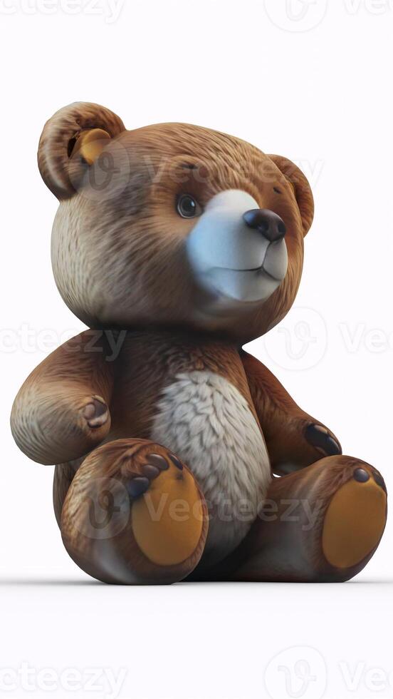teddy panda with white background photo