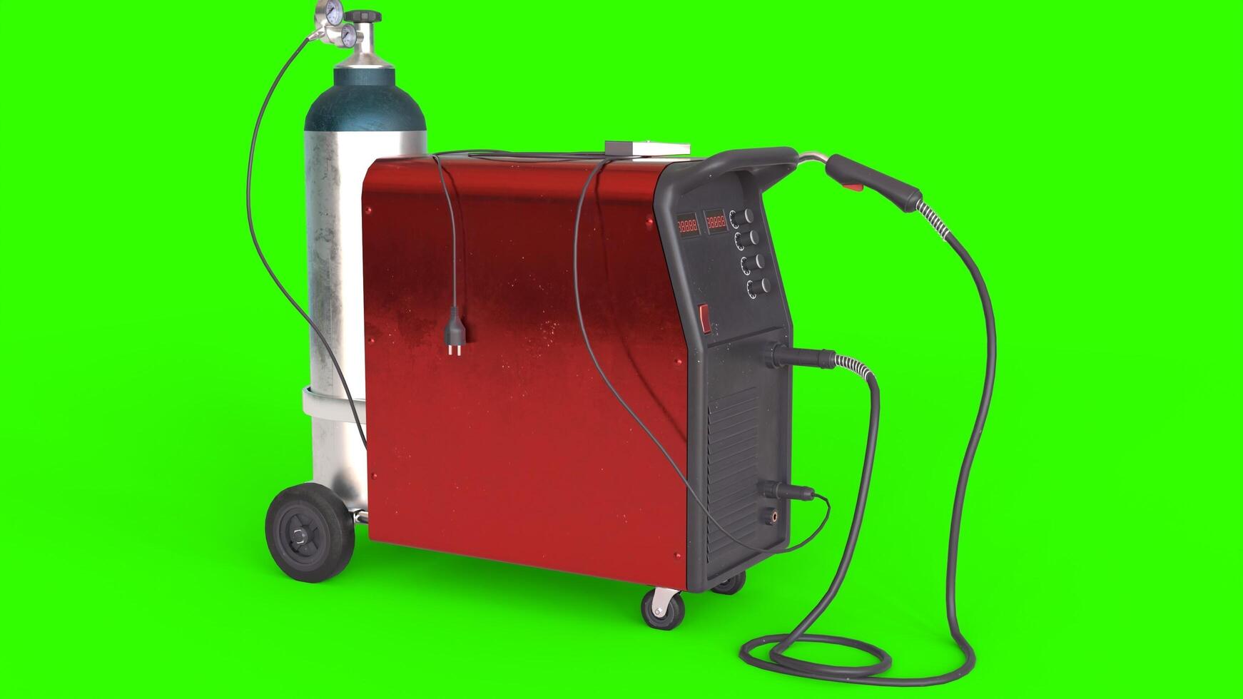 welder machine with green background photo