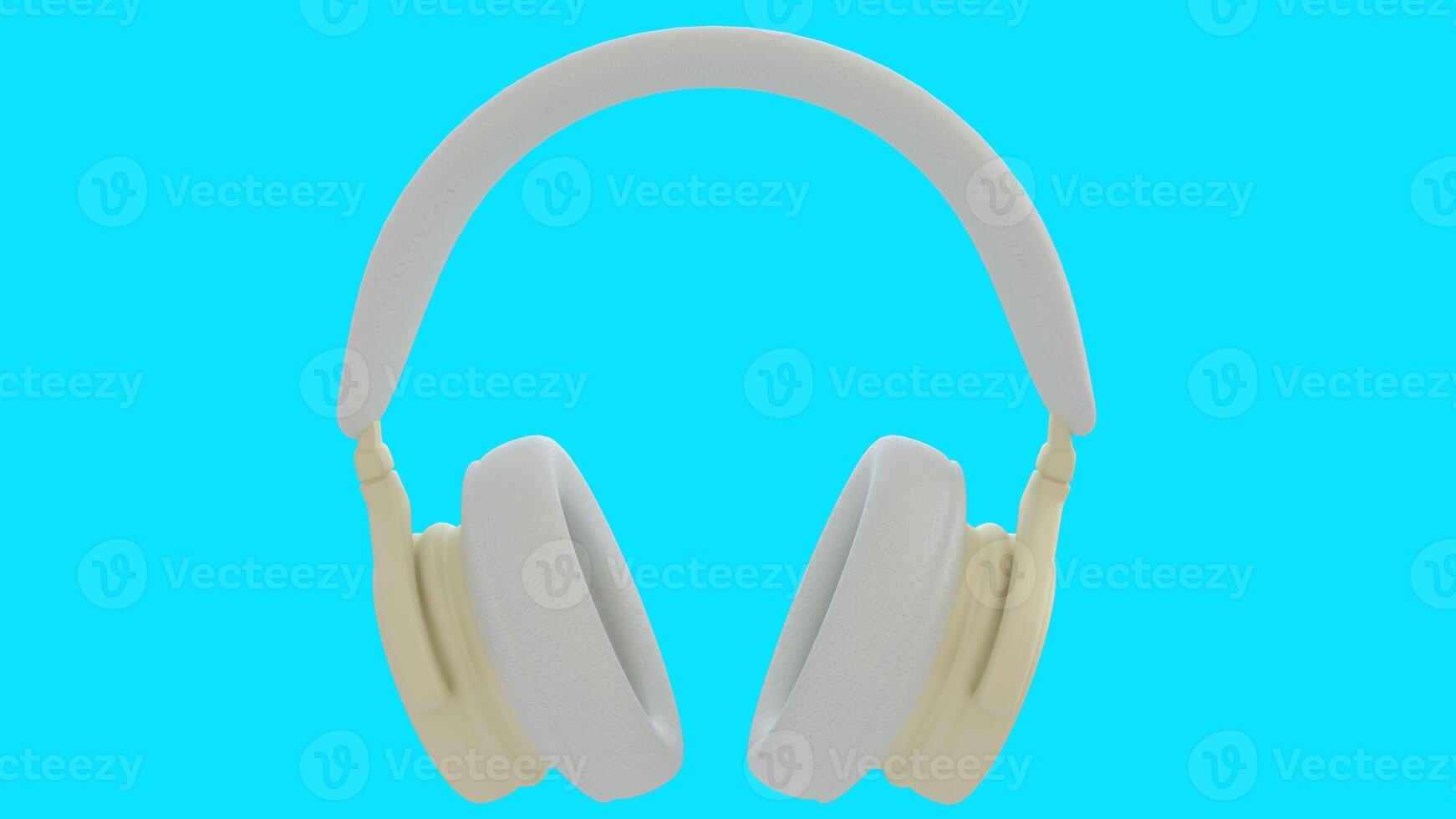 white headphone with blue background photo