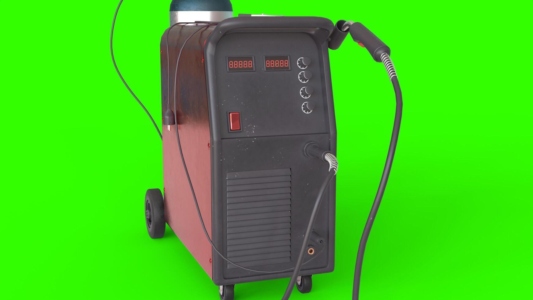 welder machine with green background photo