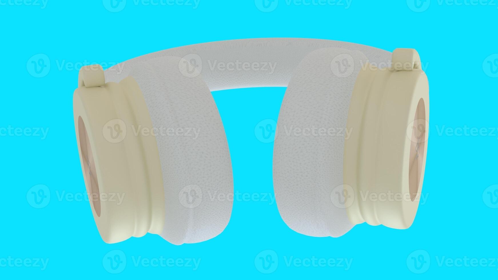 white headphone with blue background photo