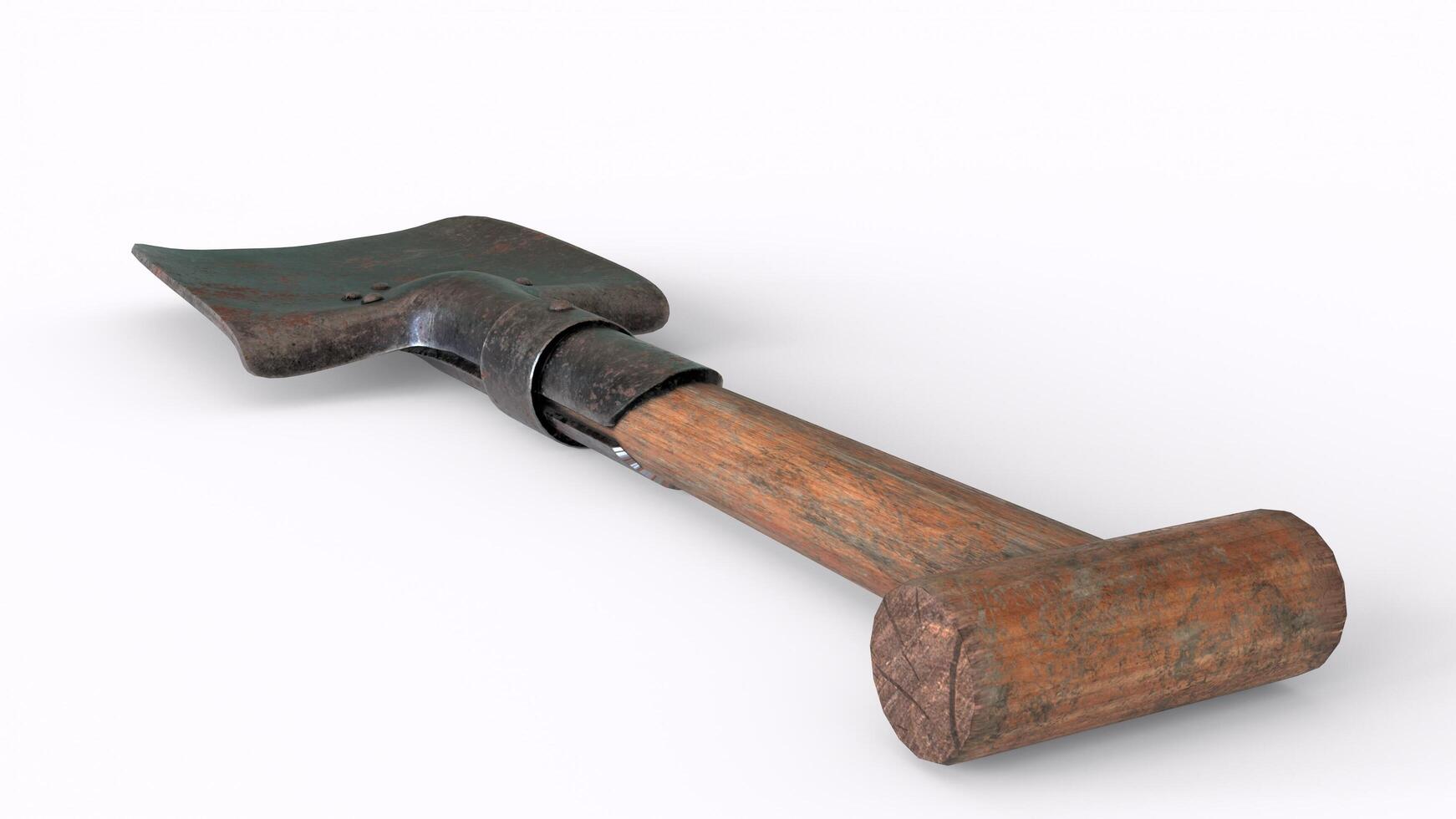 trench shovel with white background photo