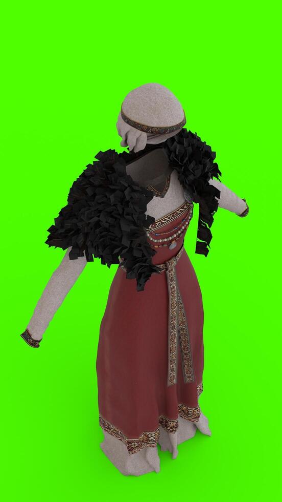 viking outfit with green background photo