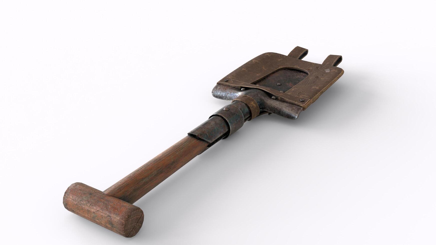 trench shovel with white background photo