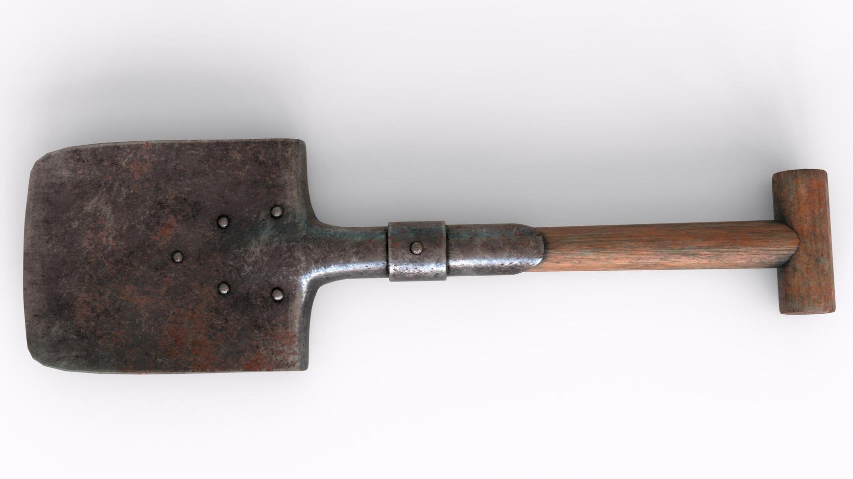 trench shovel with white background photo