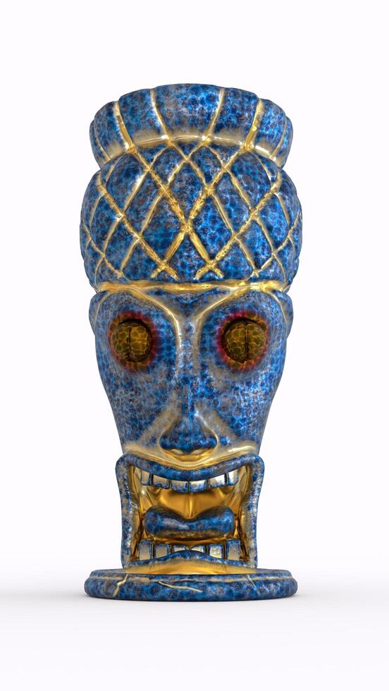 totem metal statue with white background photo