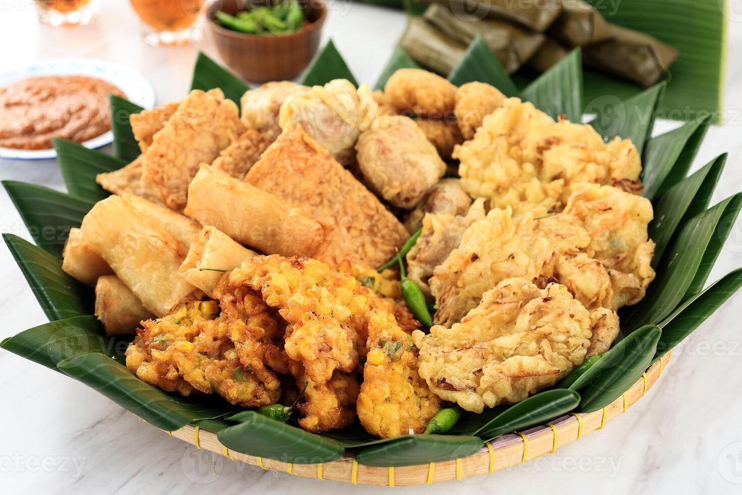 Close Up Aneka Gorengan, Various Indonesian Fritter photo