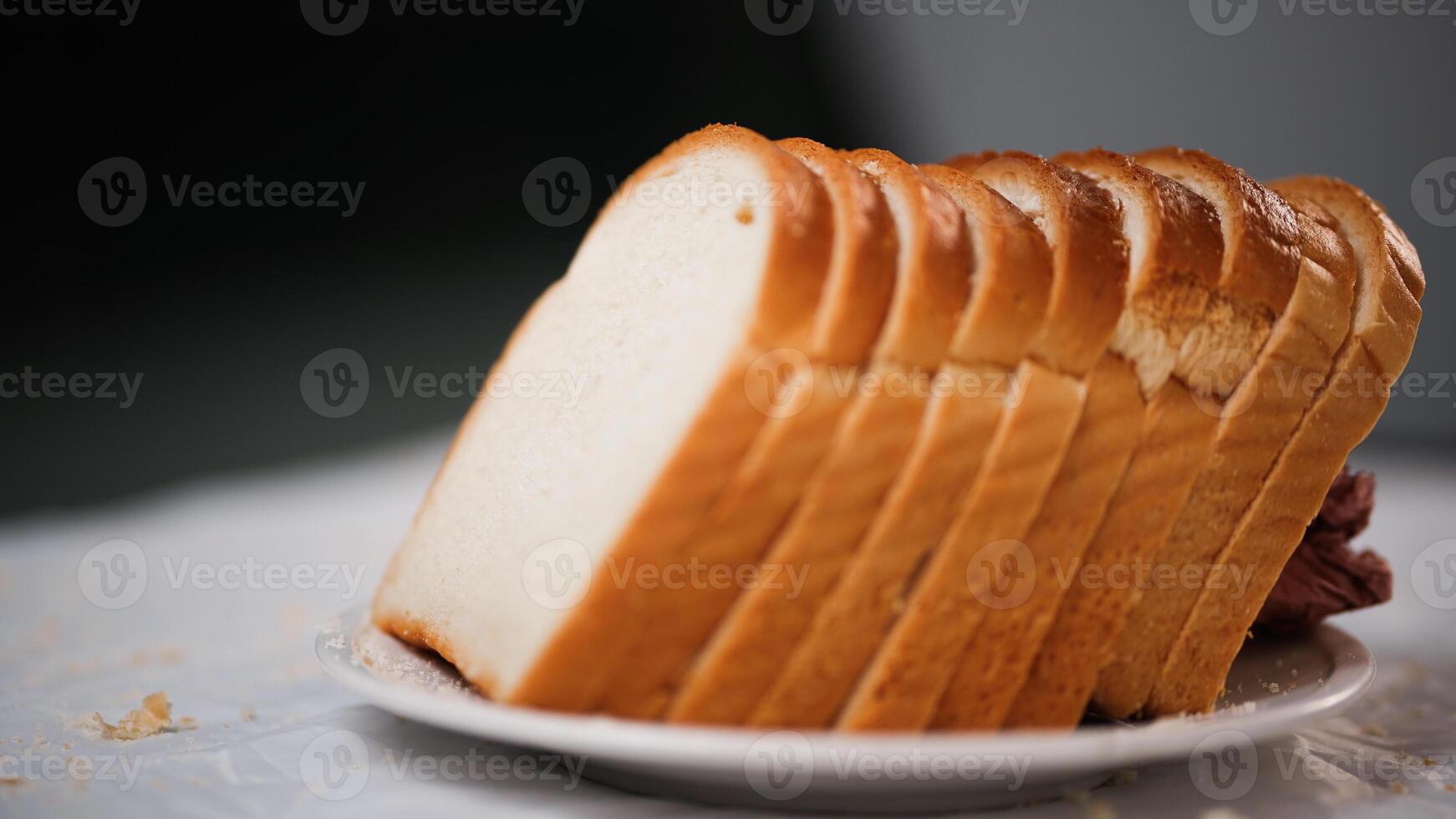 Bread Slices on plate, Bread Slices on table photo
