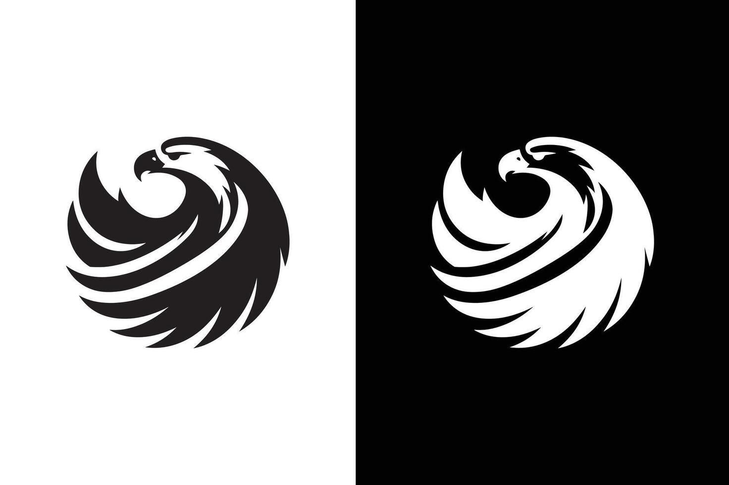 Eagle Icon in Silhouette. Black and White Design vector