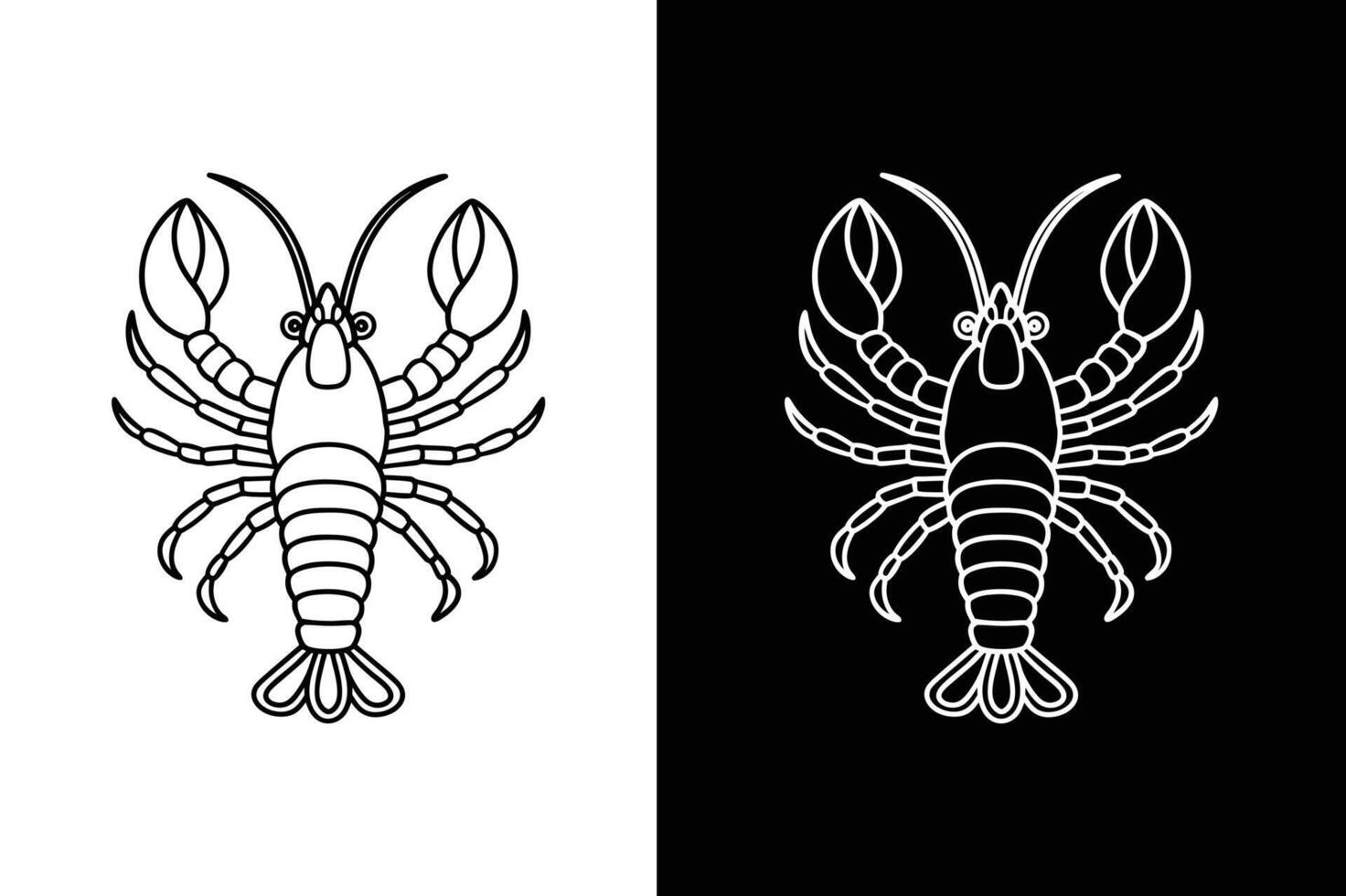 Stylish Lobster Line Art. Iconic Symbols for Design vector