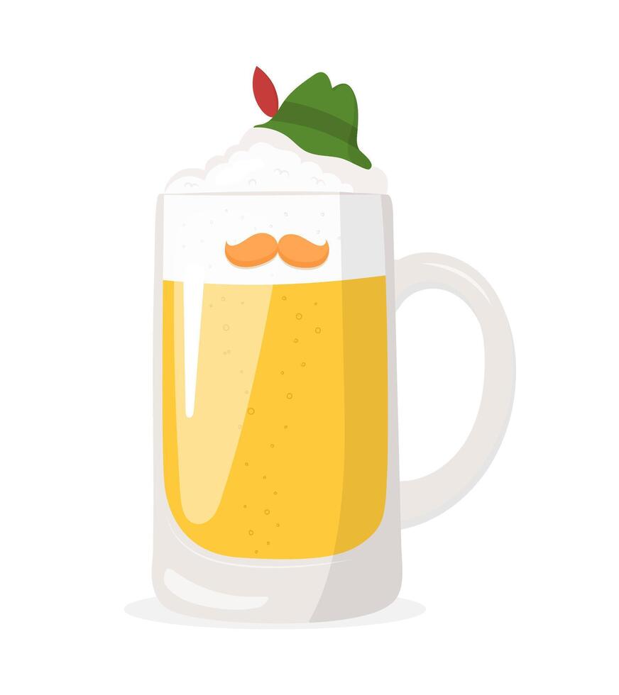 glass of beer in german costume. Oktoberfest vector
