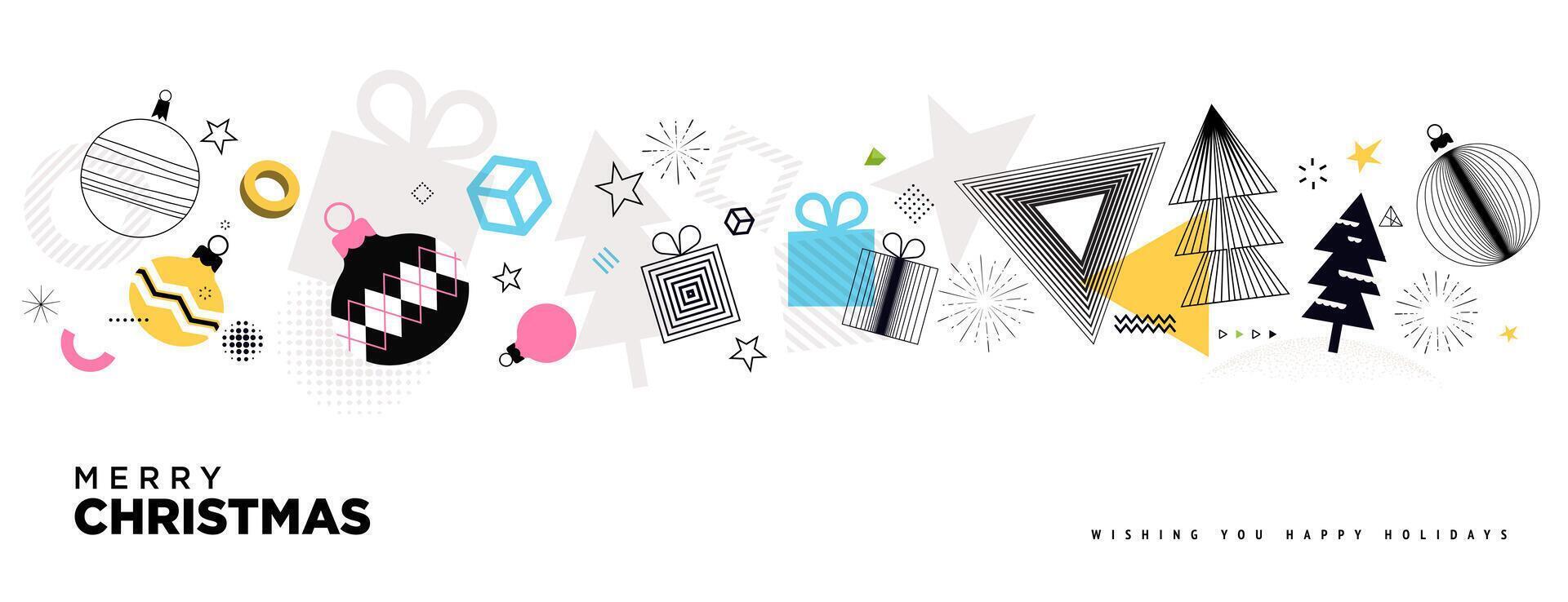 Christmas and New Year Greeting Card. illustration for background, greeting card, party invitation card, website banner, social media banner, business and marketing material. vector