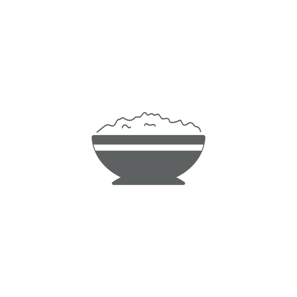 Flat design illustration of rice, porridge in a bowl. vector